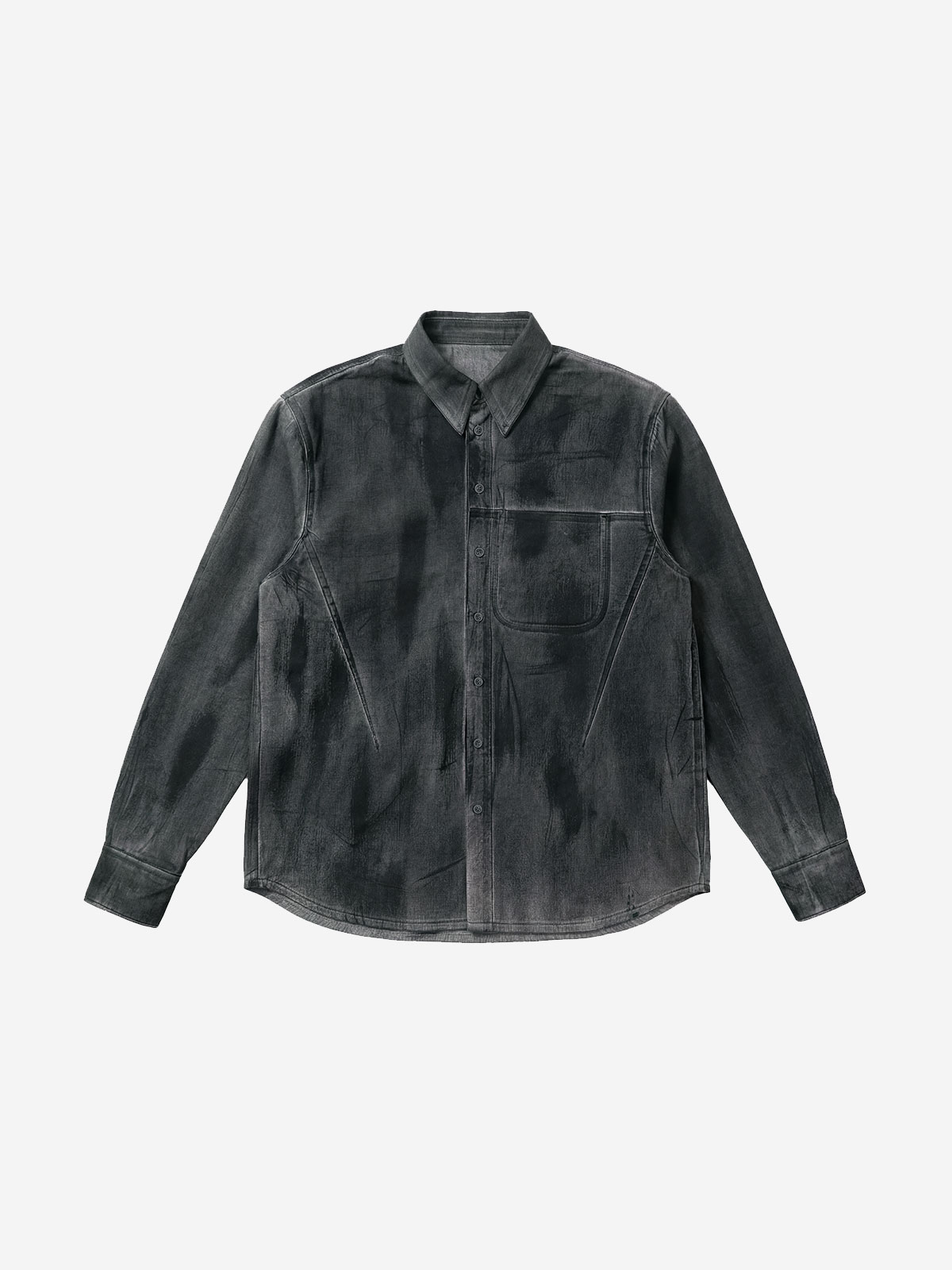 【BLR】26SS Oil Wash Relaxed Shirt Dark Grey