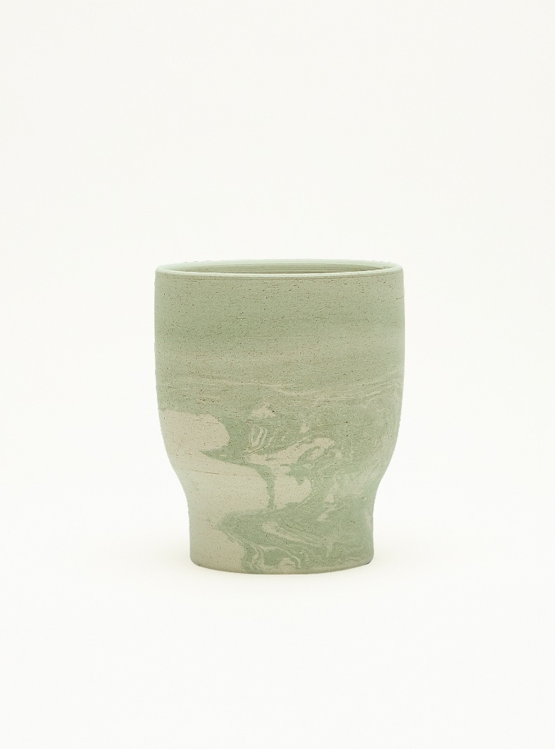 Mortar_Green marble 自家製陶器 高級鉢植え 3種類 サイズ 鉢植え皿 一体型鉢植え鉢植え園芸花ブランド