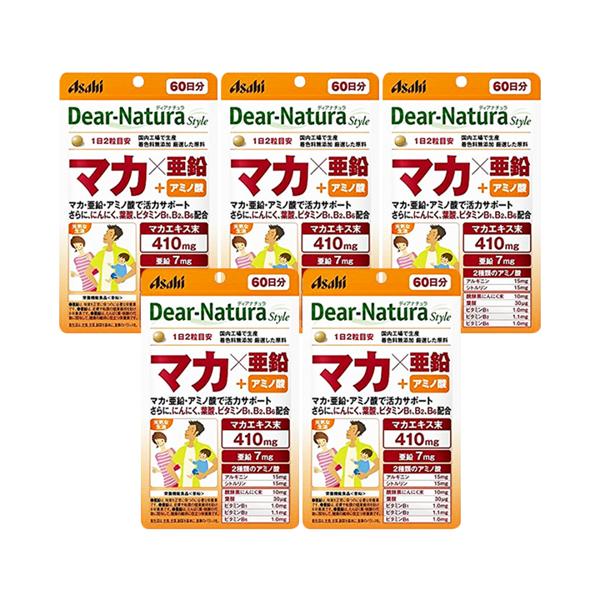 5個セット アサヒ ディアナチュラスタイル マカ×亜鉛 120粒 (60日分)