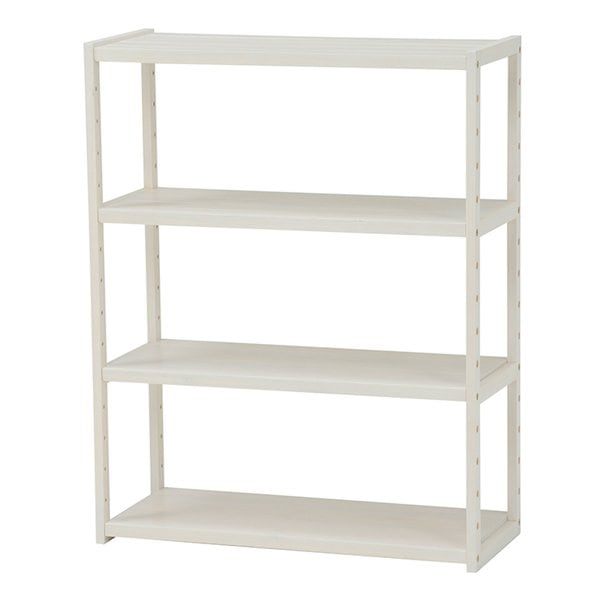 ラック ウォッシュホワイト・幅75×奥行28×高さ95cm 4段タイプ MCC-6143WS