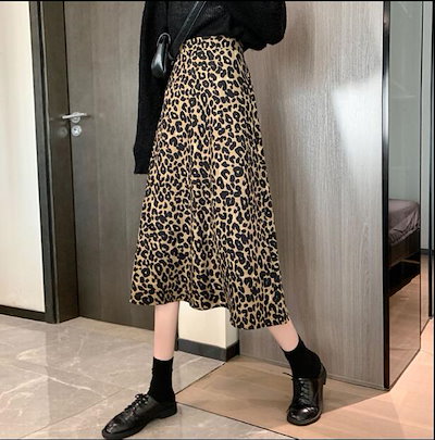 Qoo10] レオパード柄スカート ヒョウ柄 スカート : レディース服