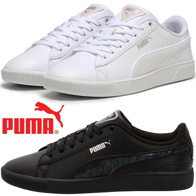 プーマ レディース スニーカー ビッキー v3 ウィンター ワンダーランド ローカット カジュアルシューズ 392489 02 プーマブラック 黒 01 プーマホワイト 白 靴