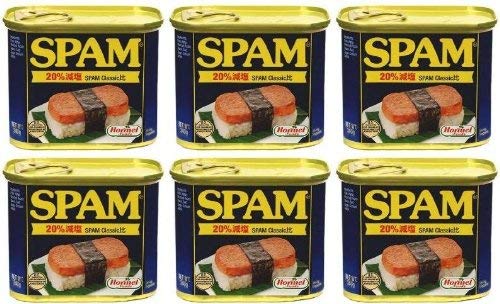 即日発送 SPAM 減塩スパム 沖縄仕様 6缶パック 340グラム (x 6)