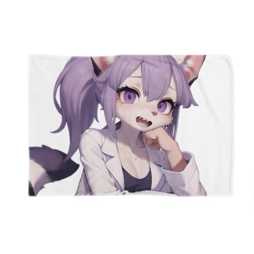 【文字入れ可能受注生産】キツネザルの女の子 カイラ ブランケット