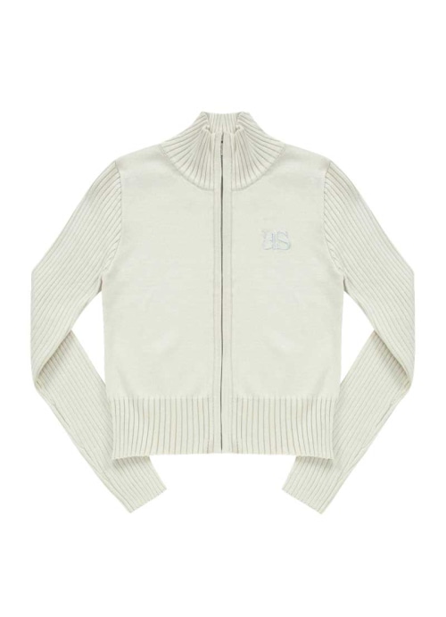 【AS"ON】 MARON KNIT ZIP-UP / BEIGE 正規品