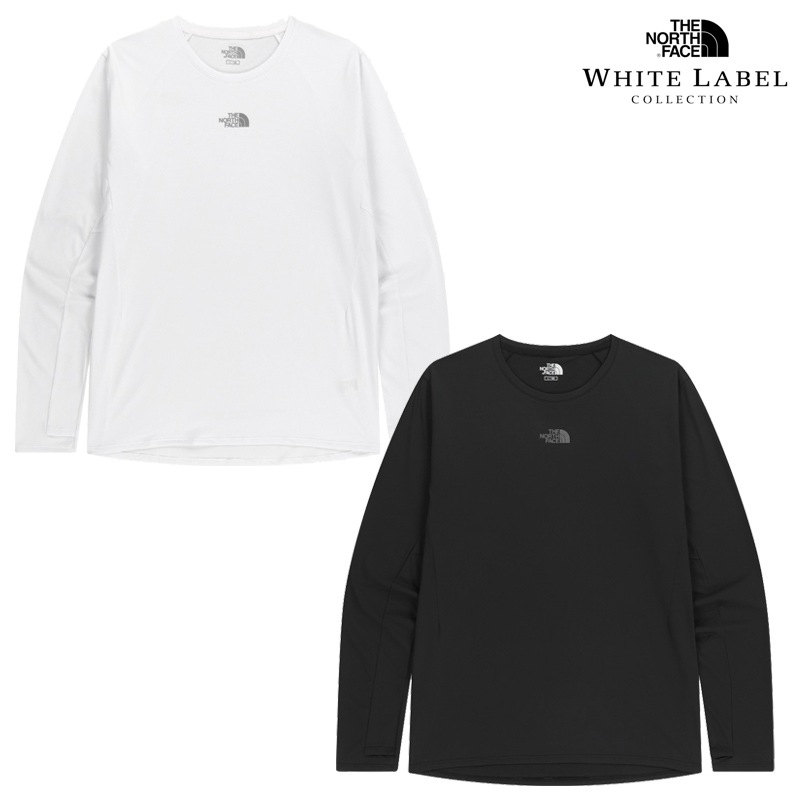 NT7TR55 WHITE LABEL STEPUP LS R TEE 韓国限定ライン ユニセックス 長袖Tシャツ ロンT 吸汗速乾 ストレッチ 軽量 デイリー 春 秋 コーデ提案 パンツ デニム