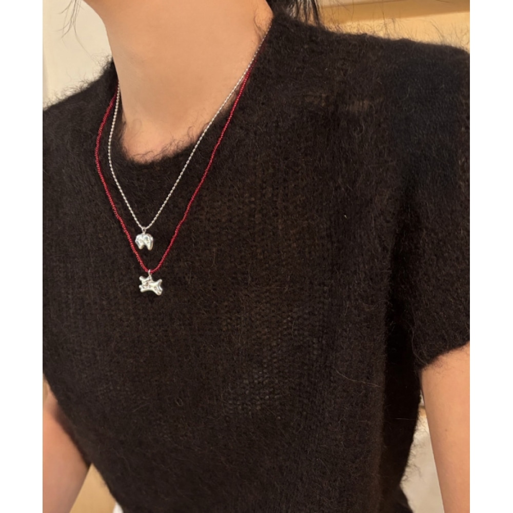 SICKFUMEDOT 12帯クッキー ネックレス - レッド (54カラー) Medium