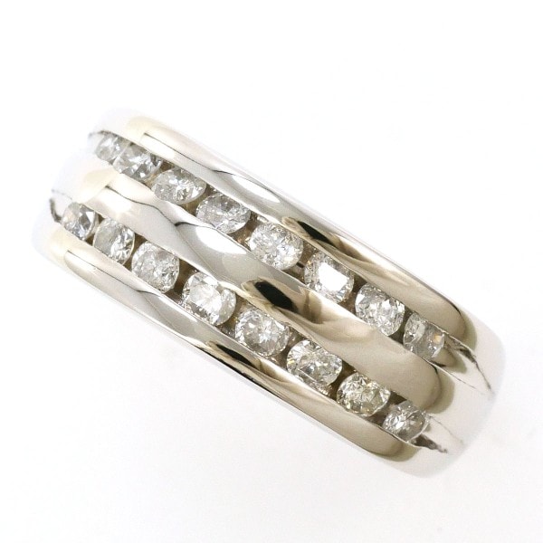 PT850 プラチナ リング 指輪 10号 ダイヤ 0.64 カード鑑別書 ジュエリー 中古