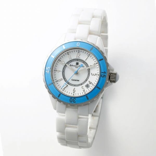 取寄品 正規品 Salvatore Marra 腕時計 SM23103-WHBLA 日常生活防水 日付表示 セラミック メタルベルト 防水 メンズ腕時計