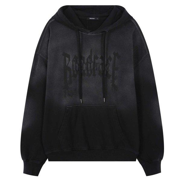 男性オーバーフィット ヴィンテージ アップリケ スウェット フーディ(B261TS313P)