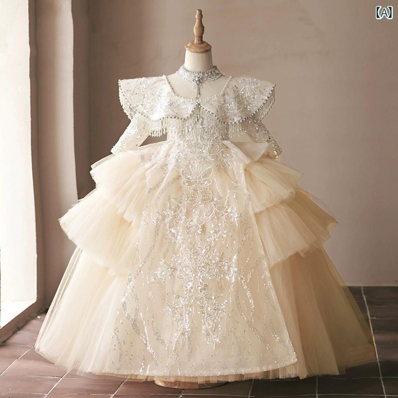 キッズ パーティードレス ジュニア ファッション 女の子 子供服 ガール ドレス 豪華感 かわいい プリンセス フラワーガール イベント 結婚式 衣装 発表会 誕生会 12,760円