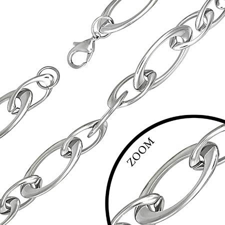 スライスチェーン ネックレス 首飾り サージカルステンレス316L アクセサリー 長い 短い シンプル プレゼント 男性 女性 太い 太め 単品 流線型 楕円 プレーン stc00ncb004xx