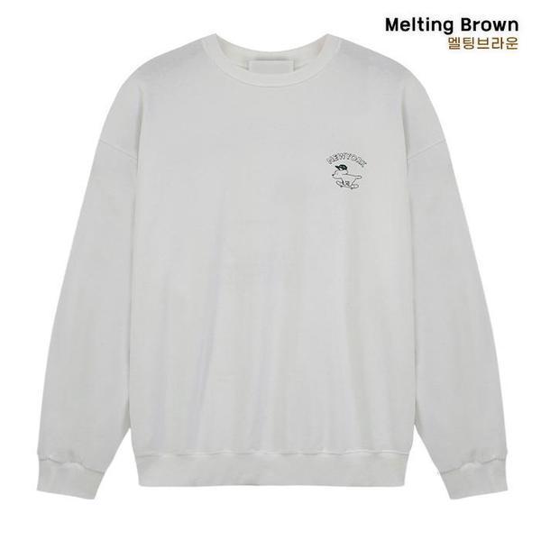 メンズオーバーフィットマンツーマンプリントTシャツ NY25