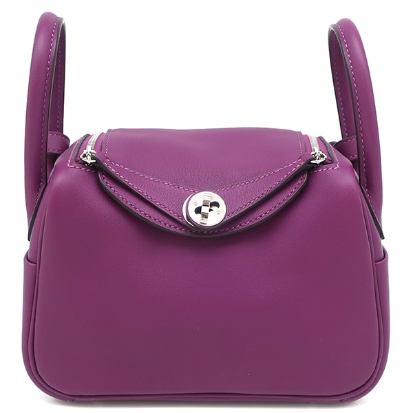 エルメス HERMES ショルダーバッグ リンディ ミニ 20 スイフト アネモネ シルバー金具 紫 Y刻印 【保存袋】【中古】