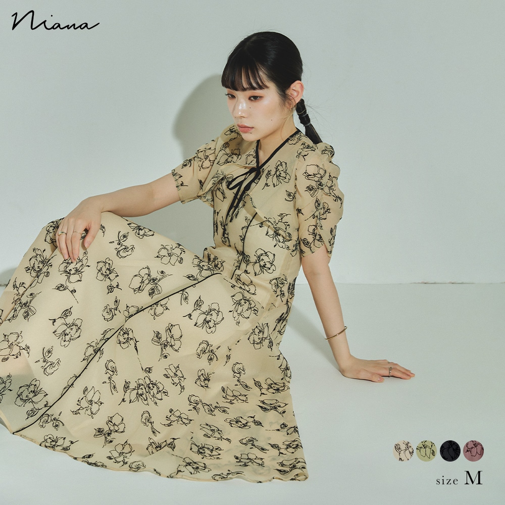 結婚式 ワンピース パーティードレス ボレロ キャミワンピ 2点セット 2way 花柄 羽織 ショート丈 リボン フレアスカート ロング丈 ノースリーブ ボリューム袖 半袖 五分袖 他と被らない