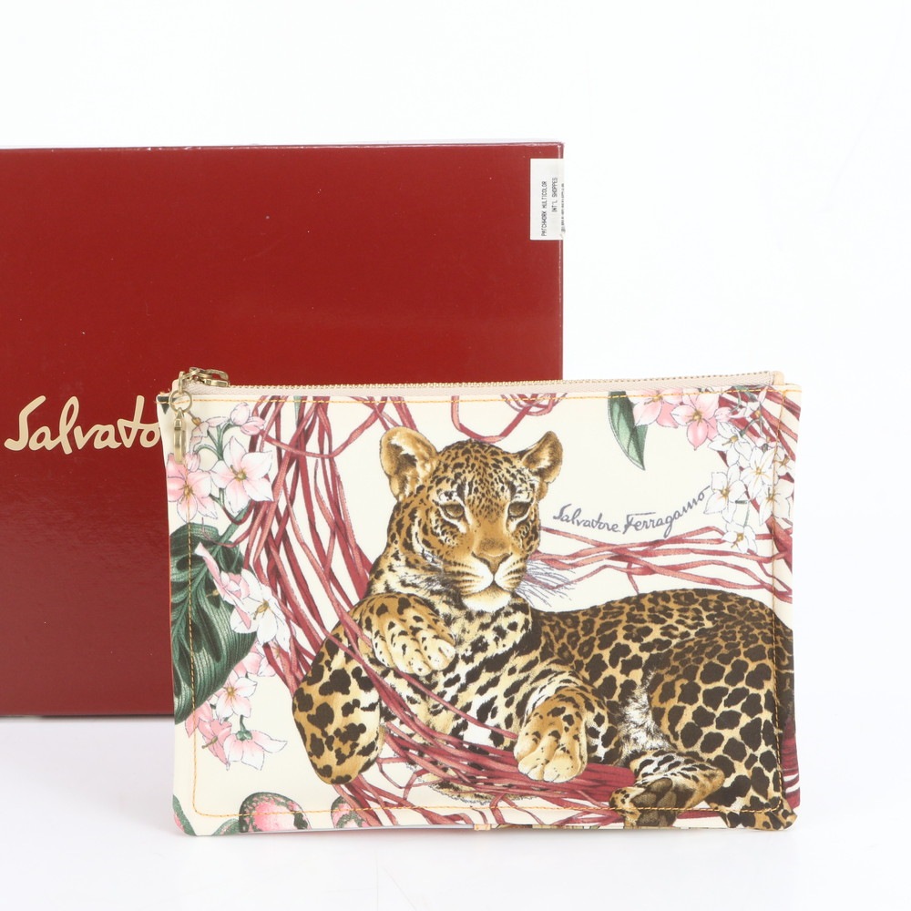 美品 アニマル柄 クラッチ バッグ 小物入れ ポーチ ブランド レディース RRM DM2-10 中古