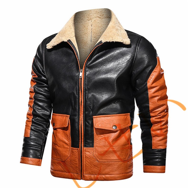 裏ボア　レザージャケット　メンズ革ジャン　バイクジャケット　革ジャケット メンズ　 PUレザー カジ