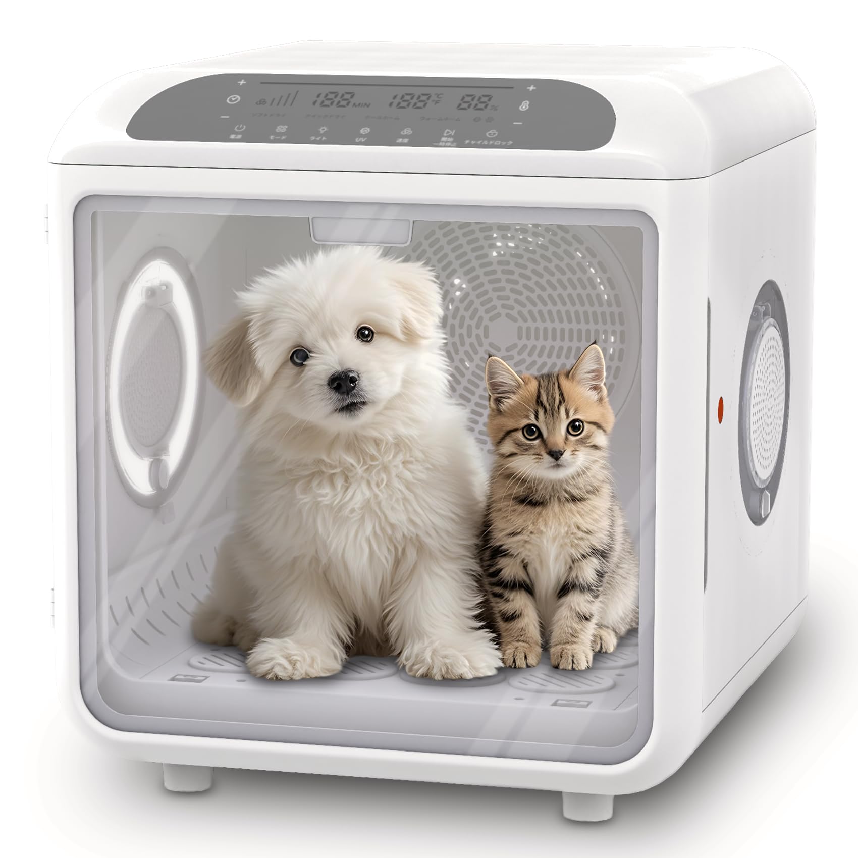 AIRROBO ペットドライルーム 72L大容量 ペット 犬 猫 ドライヤー 快適 乾燥 ボックス 多頭用 ドライハウス お風呂後 自動速乾 毛が飛び散らない 過熱保護 風力/温度調節 簡単設定 静音
