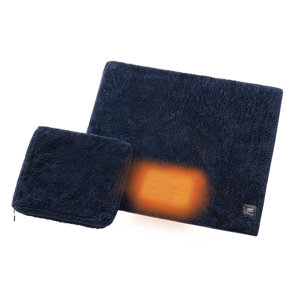 アイリスオーヤマ 電気毛布 掛け FNCT 速暖30秒 2way ポケッタブル 洗濯可能 カーボンナノチューブヒーター アウトドア キャンプ ネイビー