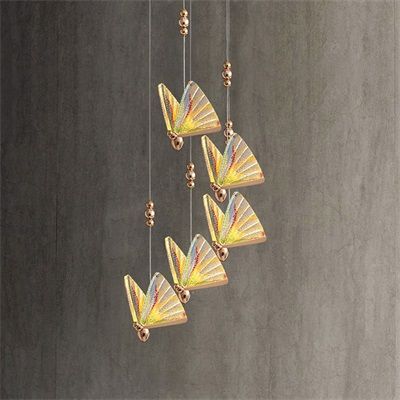 ペンダントライト 北欧 おしゃれ チョウ 蝴蝶 リビング ダイニング 玄関 寝室 和室 洋室 天井照明器具 ダクトレール 引掛シーリング アクリル エナメル チョウ 吊下げ灯 工事不要 簡単設置
