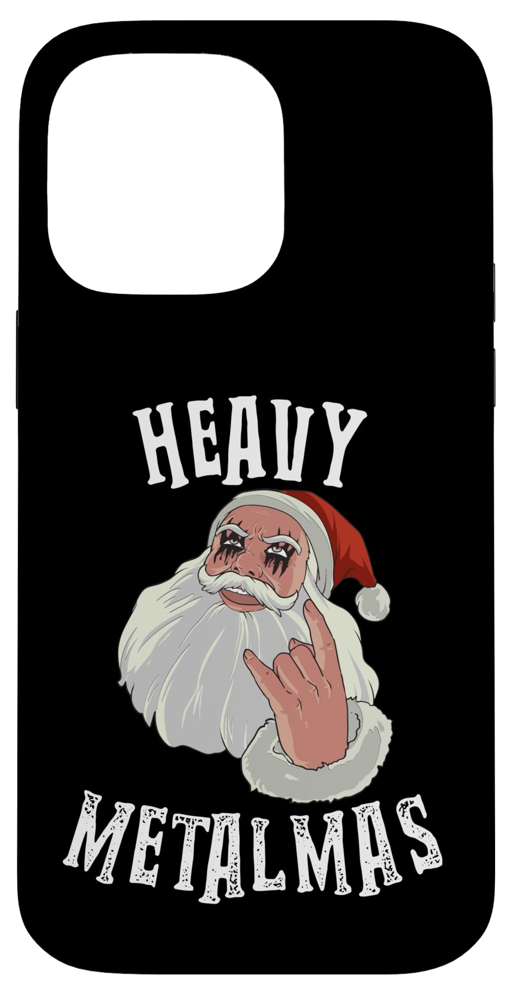 Heavy Metalmas ファニーロッキングサンタクリスマス スマホケース iPhone 14 Pro Max 用