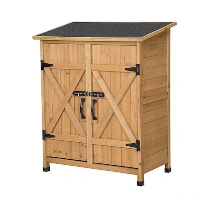 【国内即日発送】物置き 木製 収納庫 観音扉 ヨーロッパ風 ガーデニング用品 小屋 戸外収納庫 大型 屋外物置 棚 大型 ドア ベランダ 物置き 屋外収納 ガーデニング ウッド 園芸用品 庭 倉庫 D