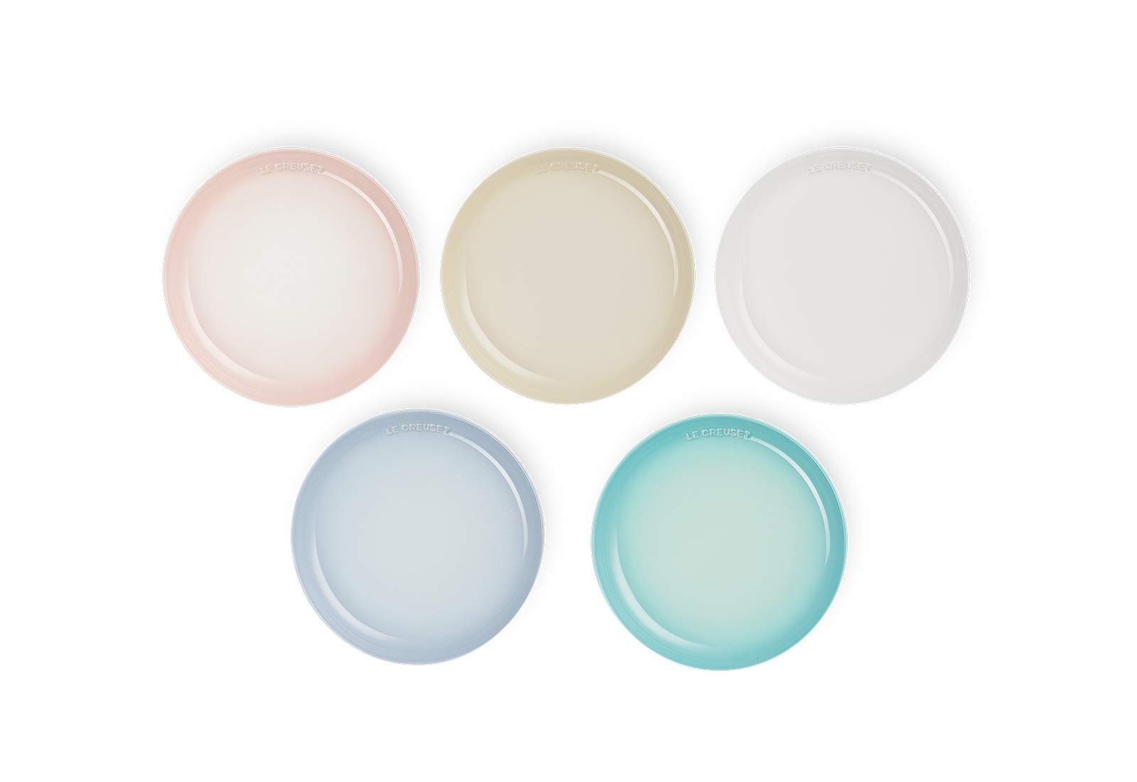ル・クルーゼ(Le Creuset) 皿 セットスフィア・プレート22 cmパステルレインボー 5個 入り 【日本正規販売品】