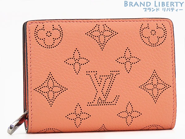 レア新品同様ルイヴィトンマヒナポルトフォイユクレア二つ折り財布トロピカルコーラルピンクオレンジカーフレザーM81419 61,050円