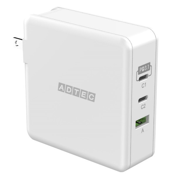 APD-V140AC2-WH ホワイト [Power Delivery 3.1対応 GaN AC充電器/140W/USB Type-C 2ポート Type-A 1ポート]