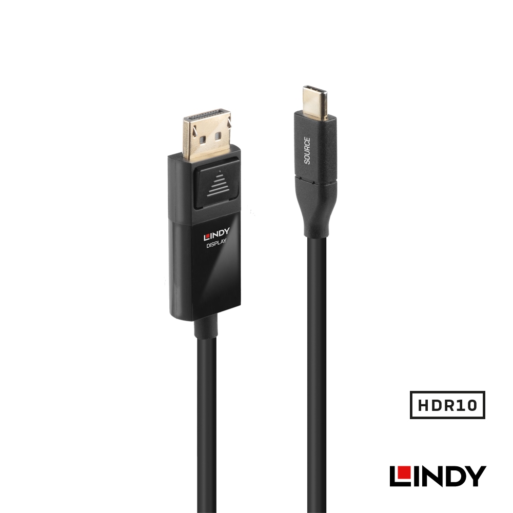 【43303】 LINDY 3m USB3.1 Type-C to DisplayPort HDR アクティブ変換ケーブル