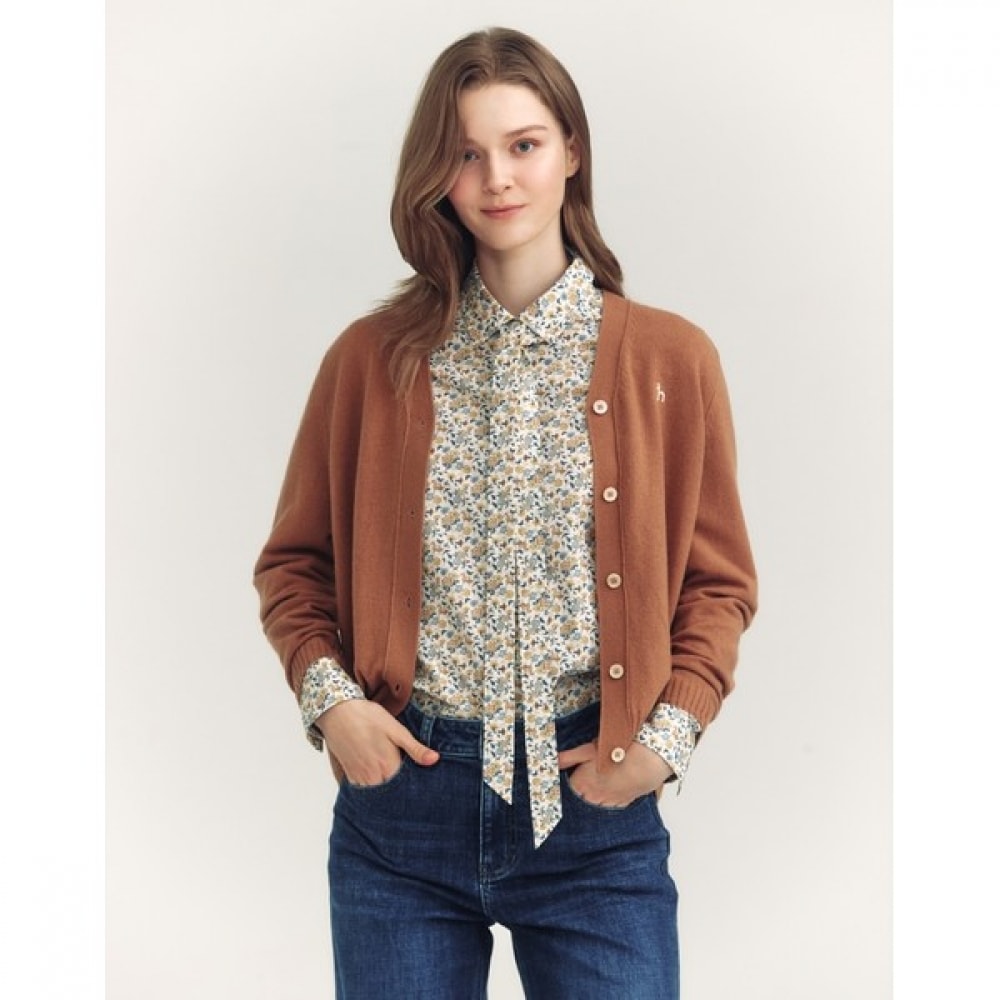 (ヘッジズレディース) 24FW Vネックウールカシミヤカーディガンキャメル HSSW4D901CM 19,902円