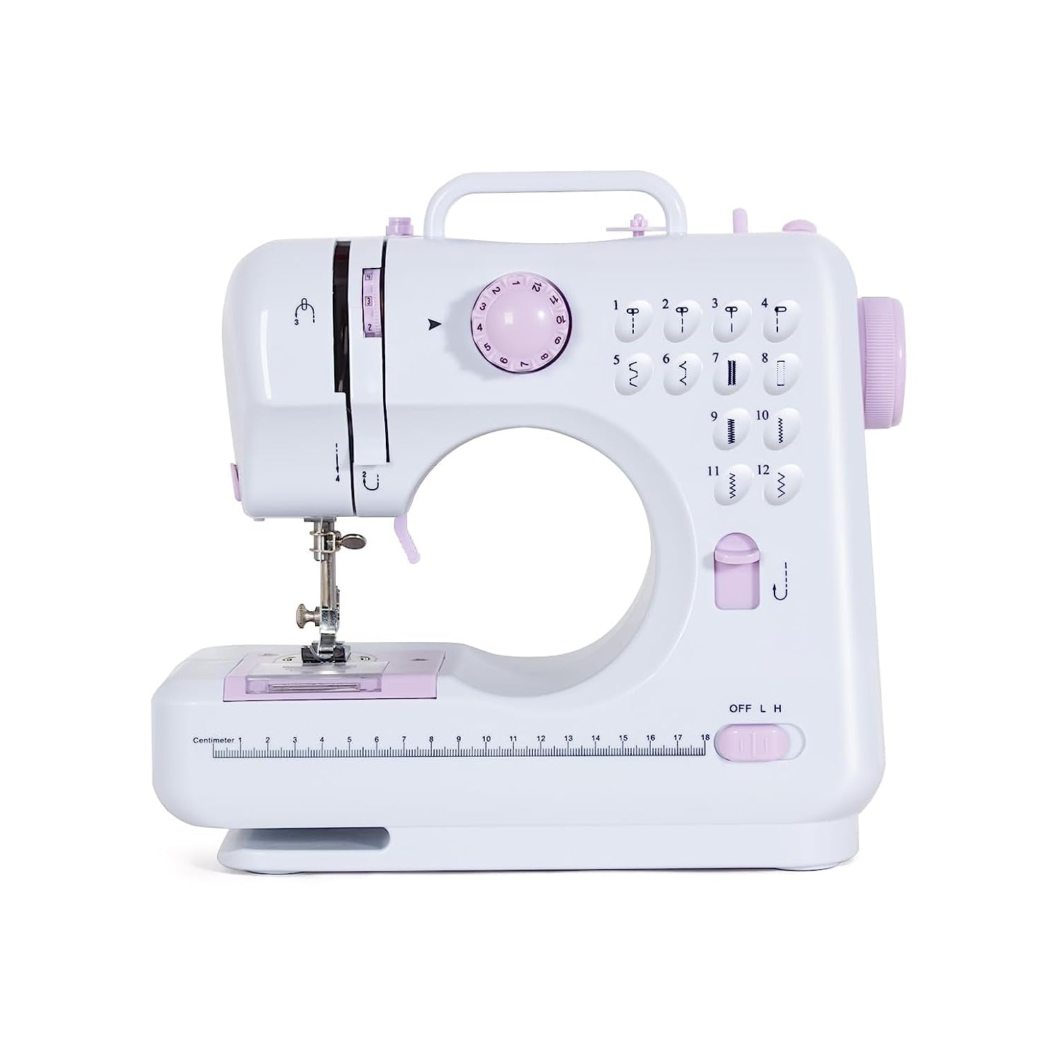 ミシン コンパクト 正/逆縫いモード 2way給電 日常手作り縫製 日本語説明書付き[Purple- 押え3点セット付き]