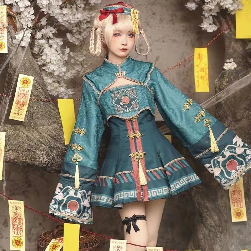 人気 子ども用 子供 ハロウィーン コスチューム 仮装 コスプレ 人気 子ども用 子供 キョンシー服 ロリータ コスプレ ハロウィン