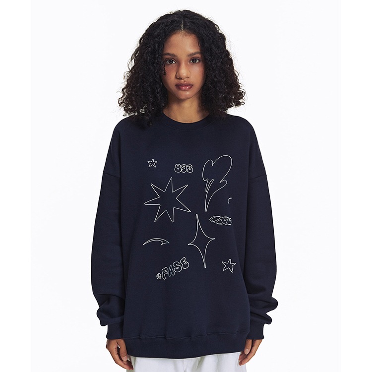 DRAWING FIGURE SWEATSHIRTS - NAVY