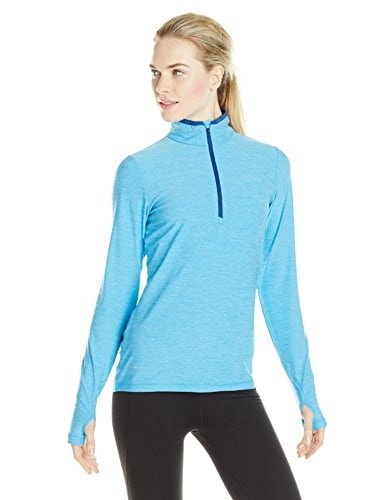 Helly Hansen Womens Aspire Flex 1/2 Zip Long Sleeve Training Shirt, Bright Sky Heather, Large Helly Hansen Womens Aspire Flex 1/2 Zip Long Sleeve Training Shirt, Bright Sky Heather, Large