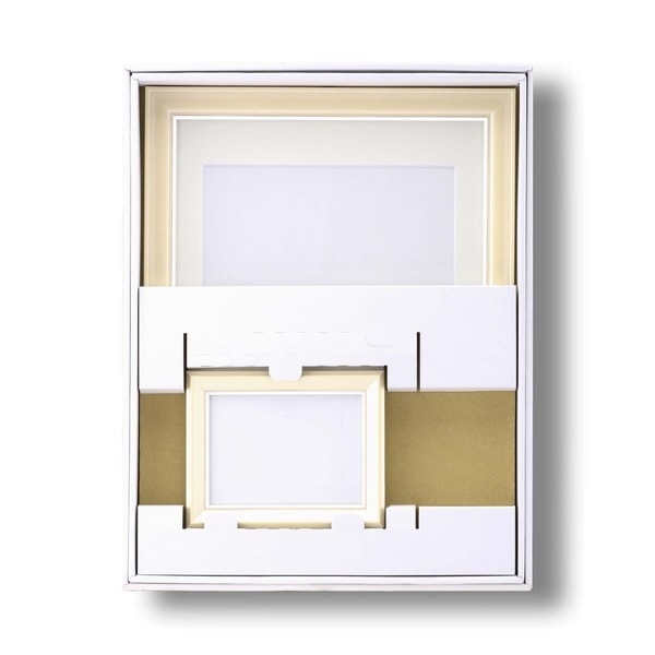 カラー遺影額セットメモリアルセット　細い額仏事用額葬儀額セット（遺影額）　大小セットＡ（クリーム ） 7,614円