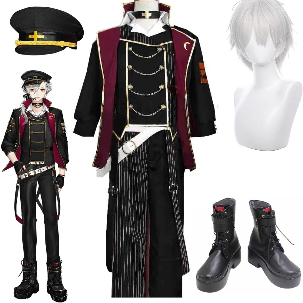 【全シリーズ発売中】 【値引き中】ウィッグ コスプレ衣装＋帽子付き クリスマス ハロウィン コスプレ衣装 軍服 新衣装 くずは 制服 葛葉 葛叶 葛葉 にじさんじ