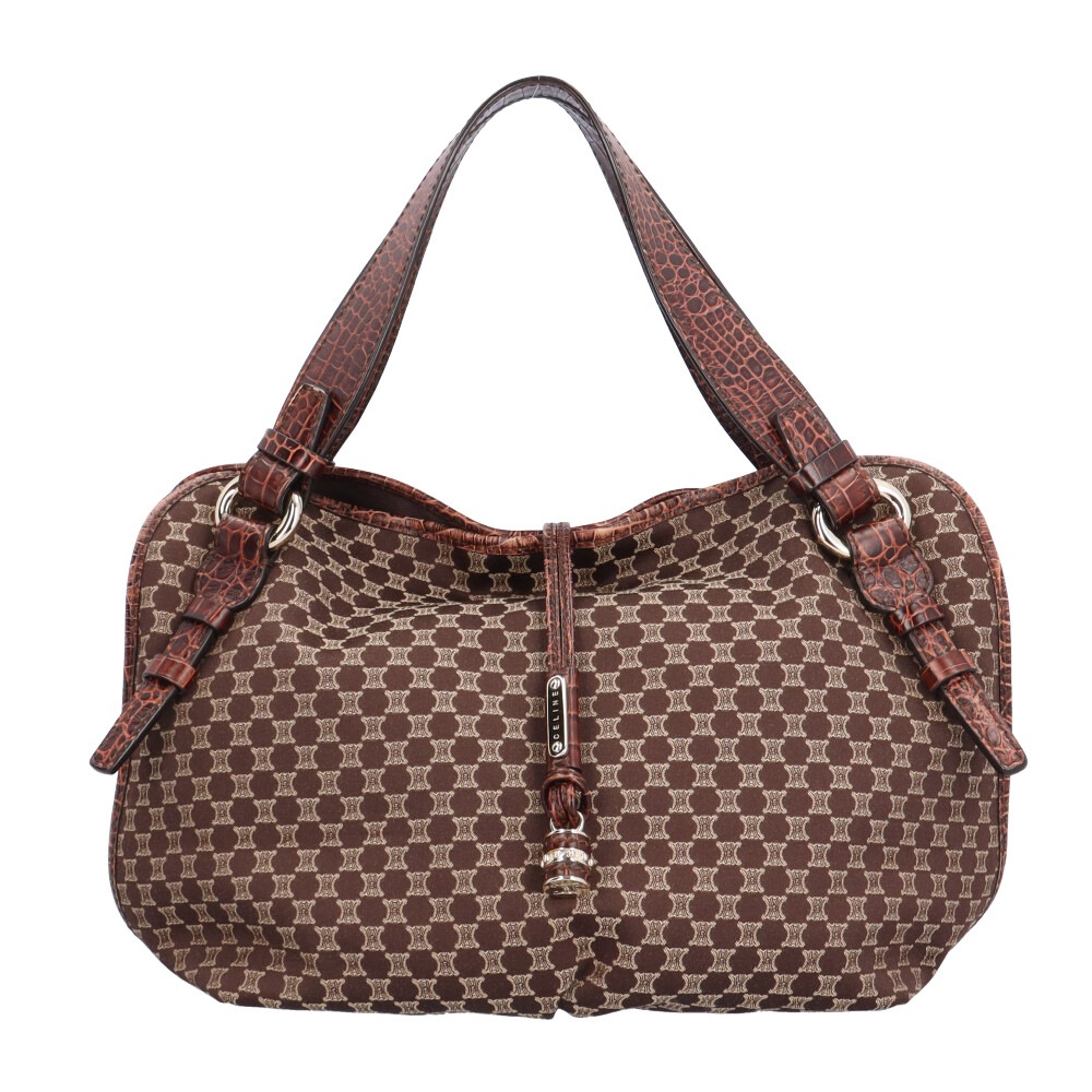 セリーヌ ビタースウィート マカダム トートバッグ キャンバス ブラウン CELINE 中古