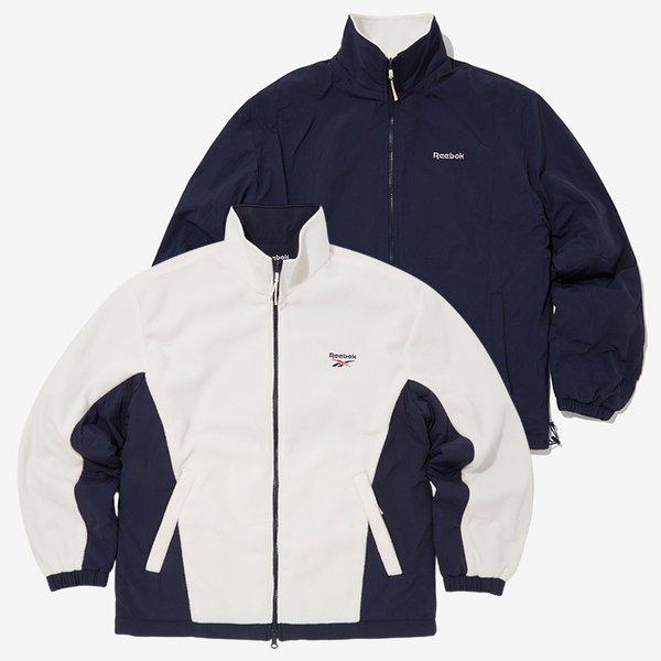 フリースリバーシブルジャケット クリーム ネイビー REJU5FZ40I1