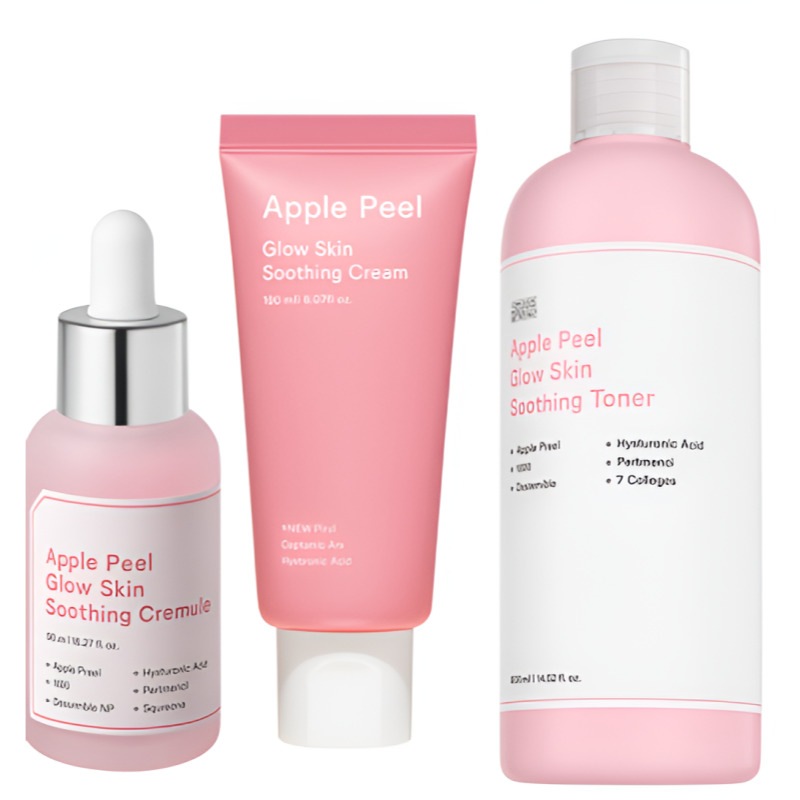 アップルピールグロースキンスージングアンプル30ml+アップルピールグロースキンスージングクリーム 50g+ヒアルロン酸 スージング コラーゲン セラミド 大容量 水分保湿トナー