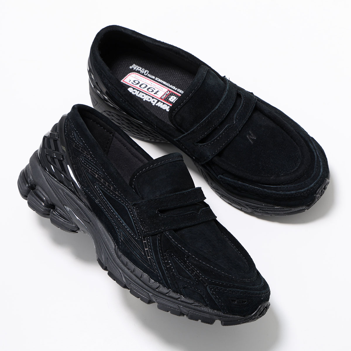 New Balance ニューバランス ローファー U1906LNT レディース スニーカー スウェード スリッポン シューズ 靴 ブラック