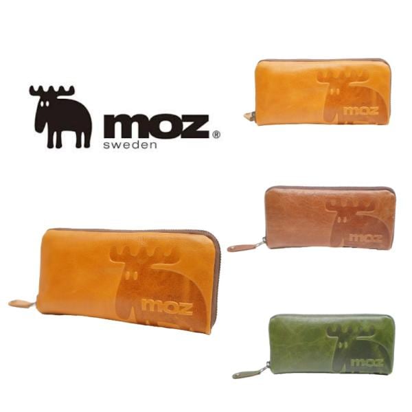 財布 レディース 長折り 本革 サイフ moz 86184 牛革 レザーラウンド ファスナー ウォレット 小銭 お札 カード