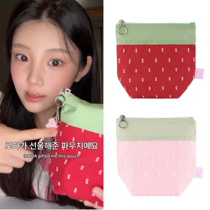 Qoo10] ILLIT ウォンヒ愛用 いちごポーチ : KPOP