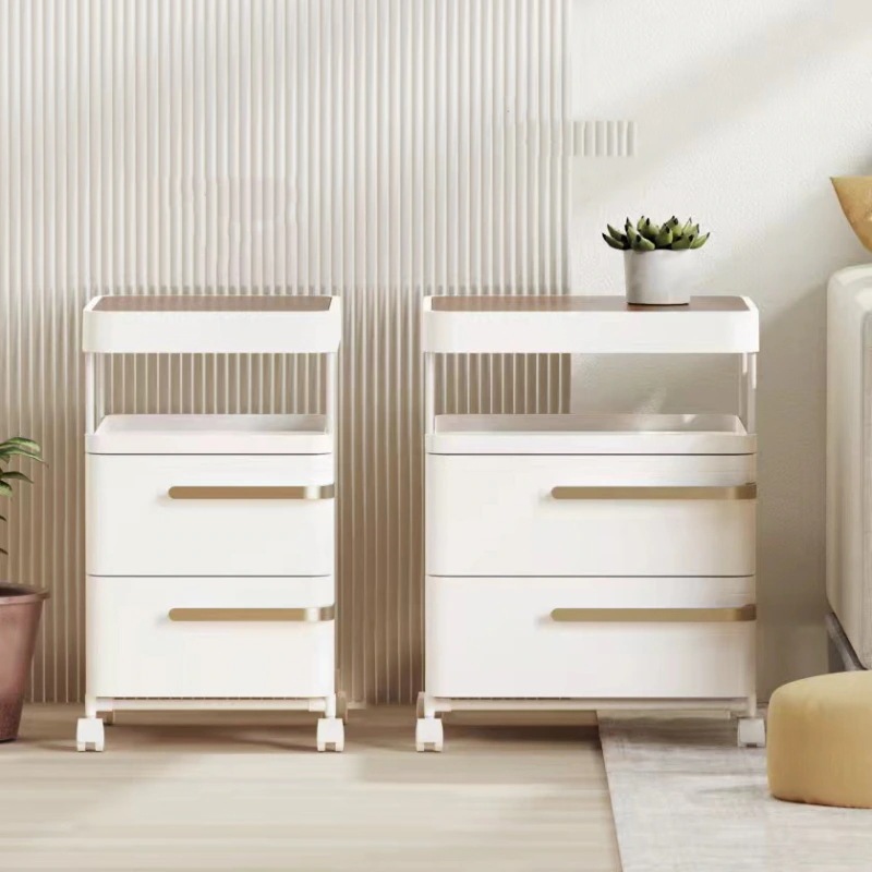 【3日で出荷】収納　 一体式キッチンワゴン キャスター付き 収納ボックス 3段 キッチン 収納 三 収納ボビー ワゴン 引き出しを動かす サイドテーブル コスメ収納