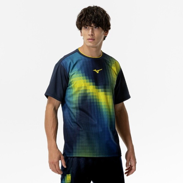 ミズノ MIZUNO 汗処理／通気 ドライエアロフローゲームシャツ ラケットスポーツ 半袖 メンズ 62JAC00014