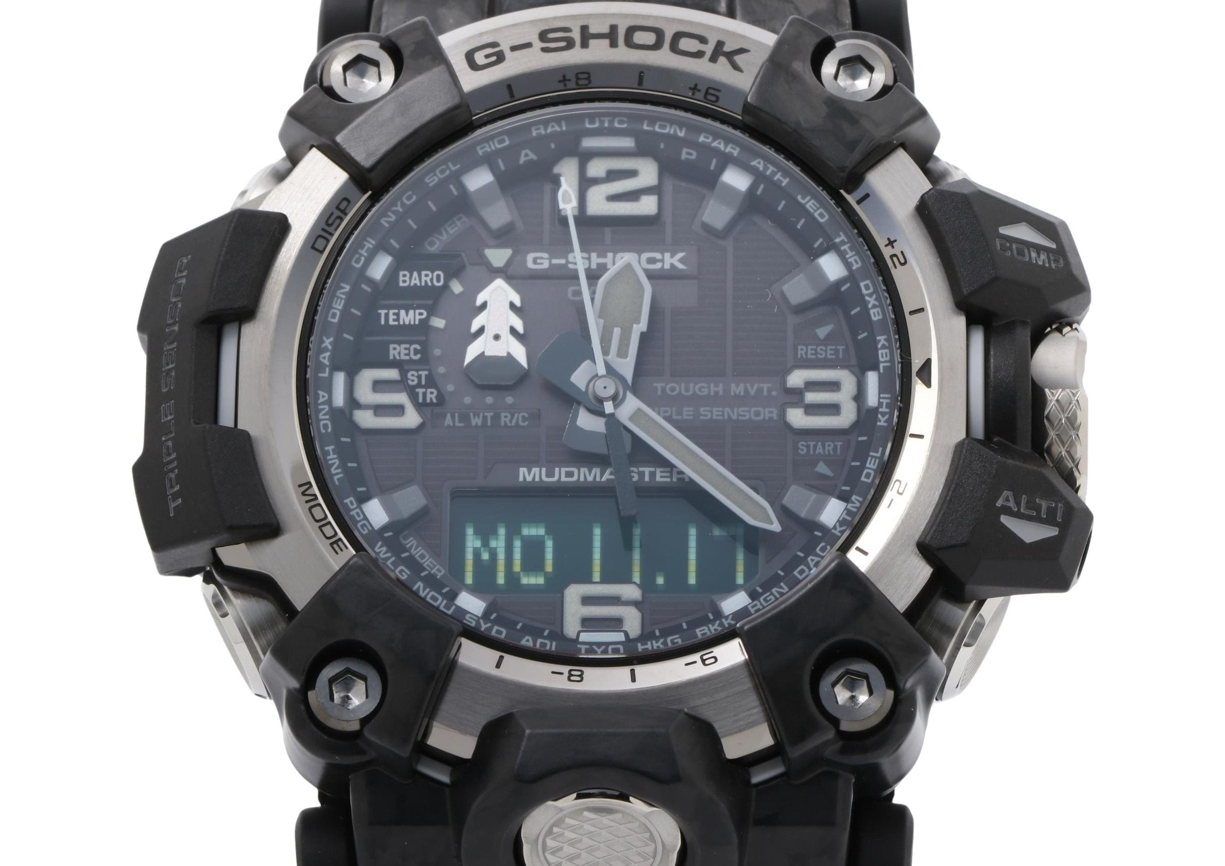 時計 G-SHOCK MASTER OF G - LAND MUDMASTER 樹脂／ステンレススチール GWG-2000-1A1JF アナデジ ブラック メンズ時計【本物保証】