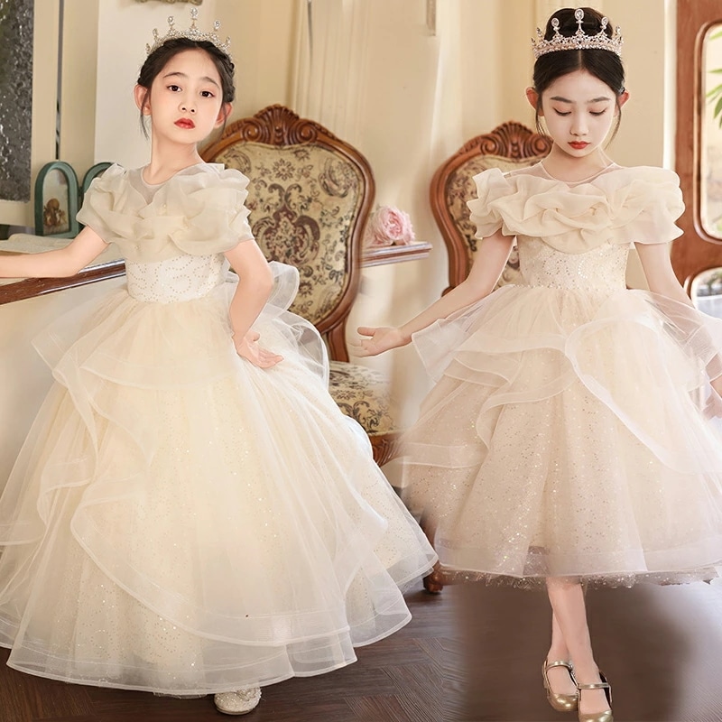 【高級豪華ドレス】 子供ドレス 発表会ドレス ジュニアドレス 女の子 ロングドレス コンクール ドレス 花嫁 ウェディングドレス ピアノ 披露宴ドレス 結婚式 子どもドレス 子供ドレス ワンピース 発 8,751円