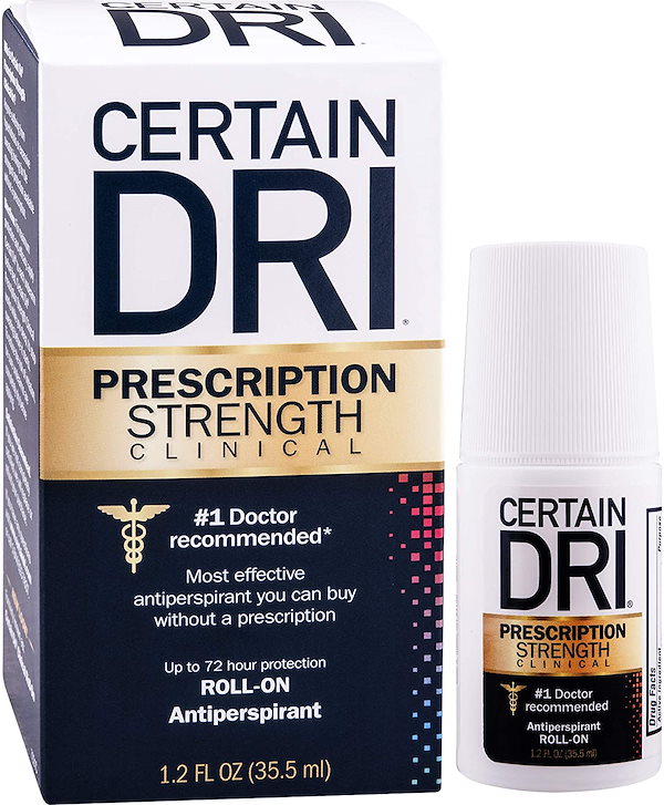 サーテンドライ CERTAIN DRI 35.5ml ロールオン わき汗 汗止め 制汗剤 海外製品 ワキガ 匂い PRESCRIPTION  STRENGTH Deodorant Antiperspirant デオドラント 汗対策 パースピレックス