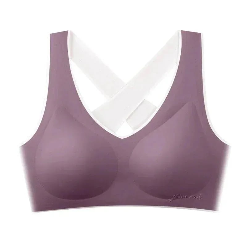ブラジャー小さくを見せるブラシームレスパット付きノンワイヤーフルカップ着痩せ胸つけ心地単品脇肉脇高お洒落大きいサイズ