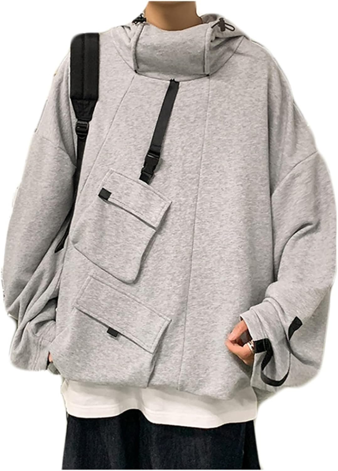 男性用 長袖 パーカー トレーナー フード付き プルオーバー 大きいサイズ オシャレ 通気性 ストレッチ 体型パカー トップス 快適 ソフト 丈長め カジュアル シンプル ハンサム 個性的